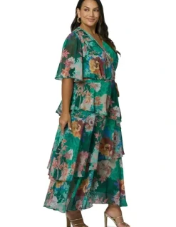 Pink Dusk by Curve Project Hypnotic Maxi Dress in Green