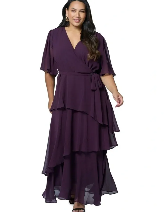 Pink Dusk by Curve Project Hypnotic Maxi Dress in Purple