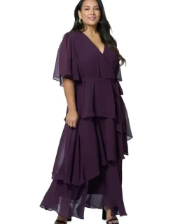 Pink Dusk by Curve Project Hypnotic Maxi Dress in Purple