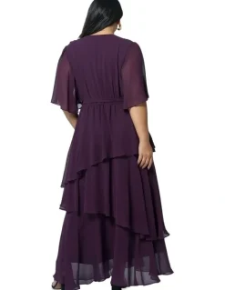 Pink Dusk by Curve Project Hypnotic Maxi Dress in Purple
