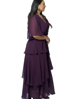 Pink Dusk by Curve Project Hypnotic Maxi Dress in Purple