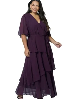 Pink Dusk by Curve Project Hypnotic Maxi Dress in Purple