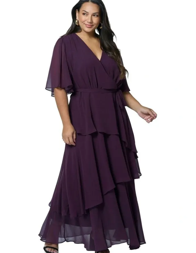 Pink Dusk by Curve Project Hypnotic Maxi Dress in Purple
