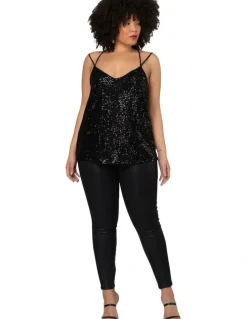 Pink Dusk by Curve Project Luxe Stretch Coated Jean in Black