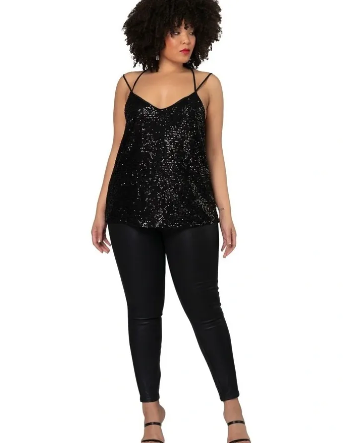 Pink Dusk by Curve Project Luxe Stretch Coated Jean in Black