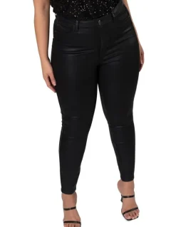 Pink Dusk by Curve Project Luxe Stretch Coated Jean in Black