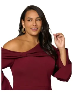 Pink Dusk by Curve Project Say My Name Midi Dress in Red