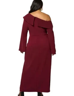 Pink Dusk by Curve Project Say My Name Midi Dress in Red