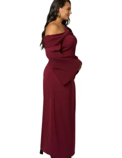 Pink Dusk by Curve Project Say My Name Midi Dress in Red