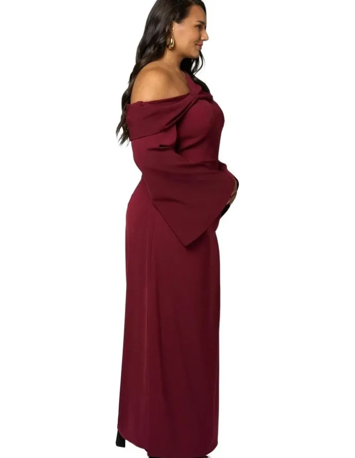 Pink Dusk by Curve Project Say My Name Midi Dress in Red