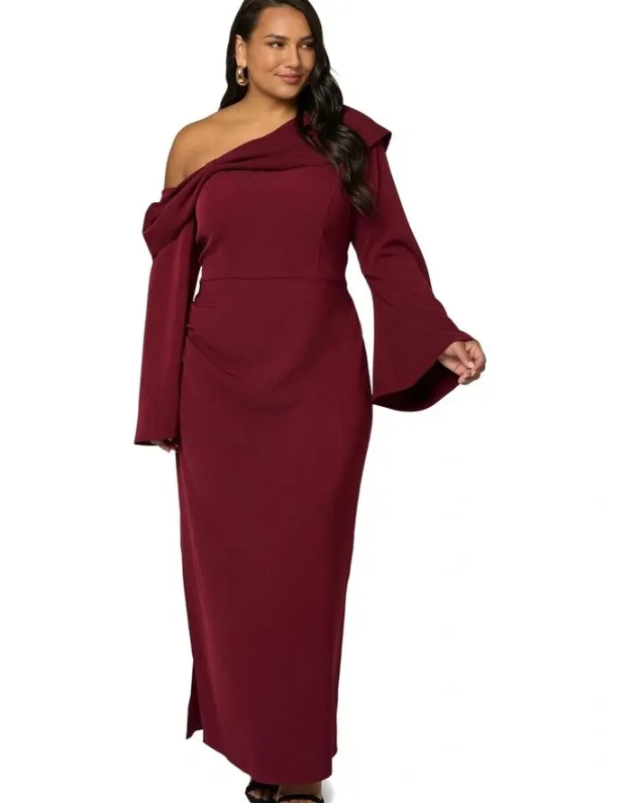 Pink Dusk by Curve Project Say My Name Midi Dress in Red