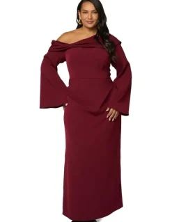 Pink Dusk by Curve Project Say My Name Midi Dress in Red