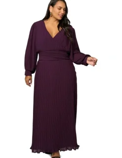 Pink Dusk by Curve Project Secret Rendezvous Maxi Dress in Brown