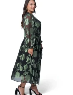 Pink Dusk by Curve Project Secrets Metallic Maxi Dress