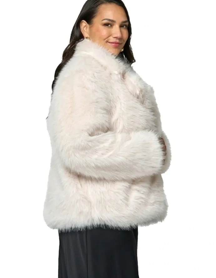 Pink Dusk by Curve Project Seductive Charm Fur Coat in Beige