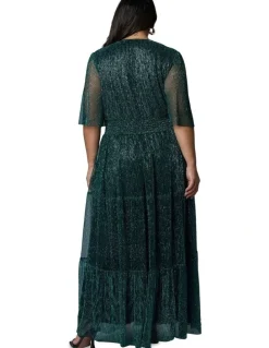 Pink Dusk by Curve Project Steamy Encounters Maxi Dress in Green