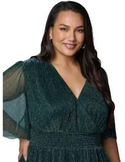 Pink Dusk by Curve Project Steamy Encounters Maxi Dress in Green