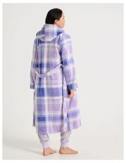 PJ Club Hooded Robe in Winter Check Print