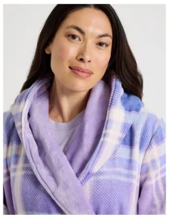 PJ Club Hooded Robe in Winter Check Print
