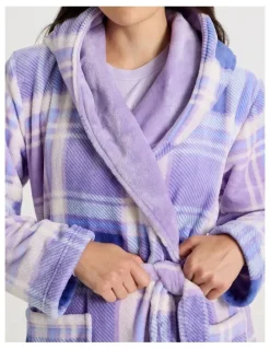 PJ Club Hooded Robe in Winter Check Print