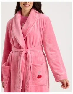 PJ Club Novelty Robe in Cherry Pink