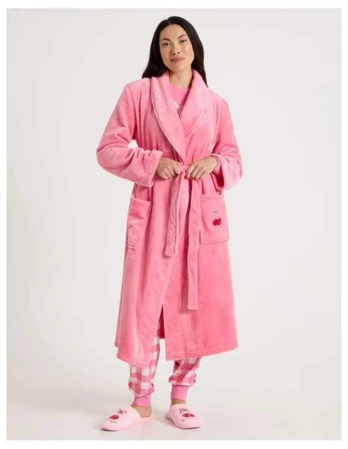 PJ Club Novelty Robe in Cherry Pink