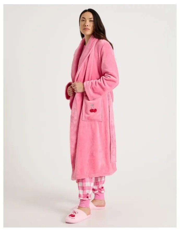 PJ Club Novelty Robe in Cherry Pink
