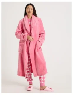 PJ Club Novelty Robe in Cherry Pink