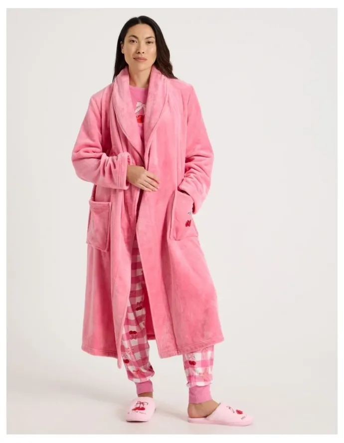 PJ Club Novelty Robe in Cherry Pink