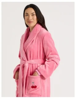PJ Club Novelty Robe in Cherry Pink