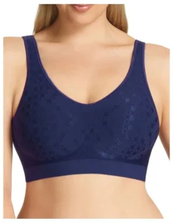 Playtex Play Comfort Revolution Dot Wirefree Bra in Navy