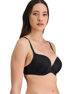 Pleasure State FMO Smooth 200% Boost Push Up Plunge Bra in Black