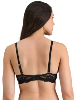 Pleasure State Lace Graduated Push Up Plunge Bra in Black