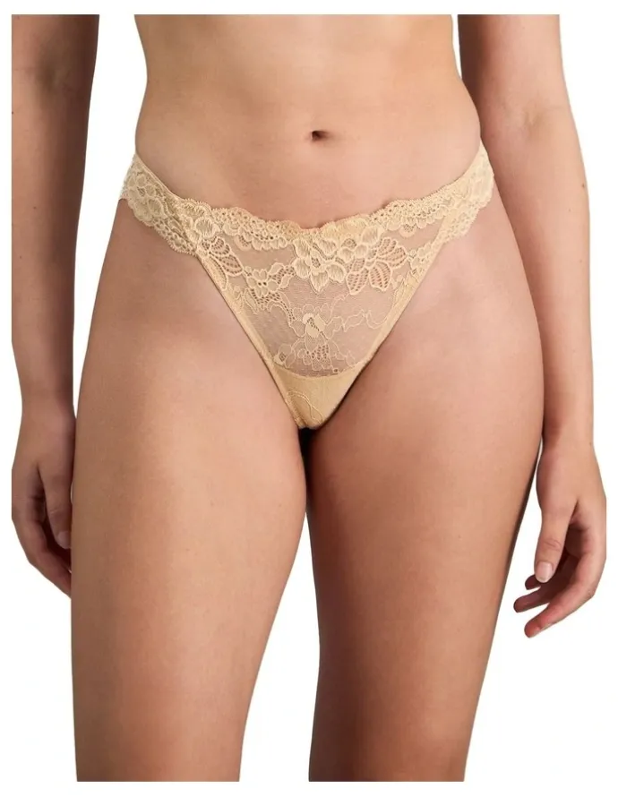 Pleasure State Lace Thong in Frappe