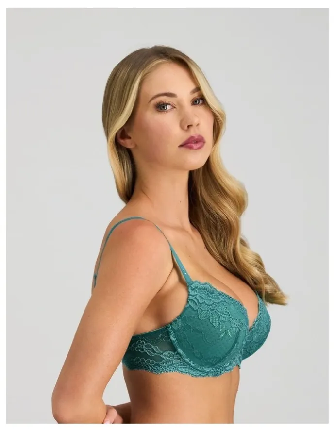 Pleasure State My Fit Lace Push Up Bra in Mediterranea