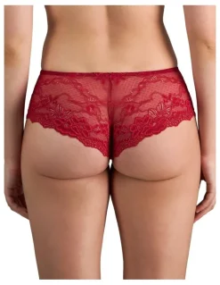 Pleasure State My Fit Lace Brazilian Brief in Jester Red