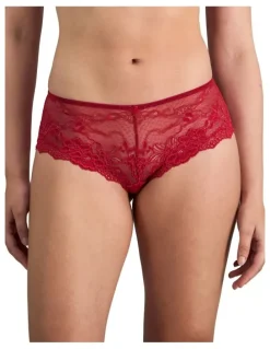 Pleasure State My Fit Lace Brazilian Brief in Jester Red