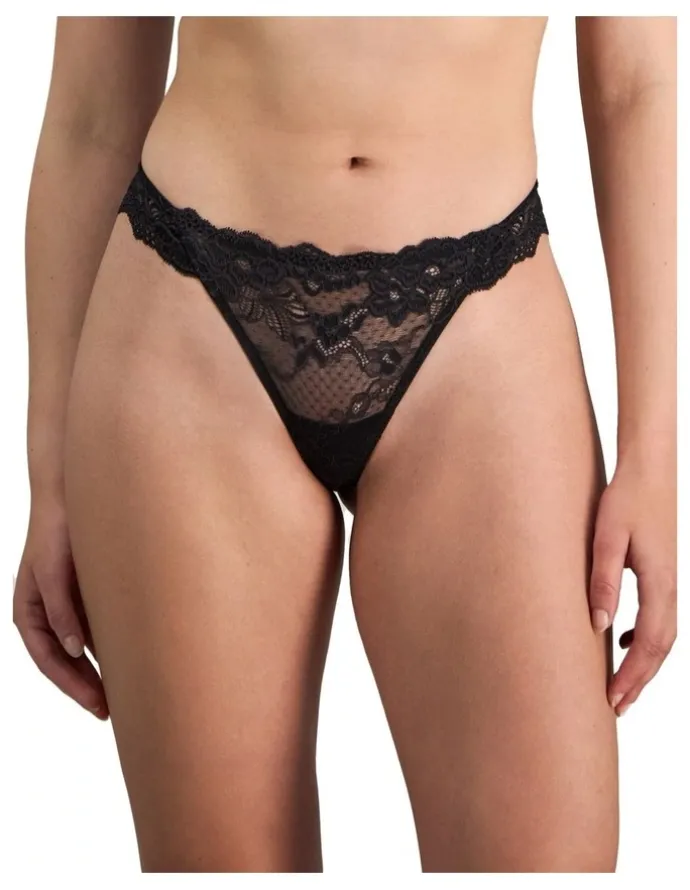 Pleasure State My Fit Lace Thong in Black