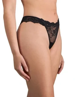 Pleasure State My Fit Lace Thong in Black