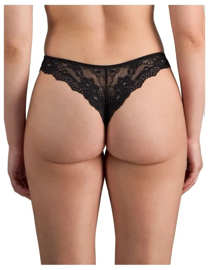 Pleasure State My Fit Lace Thong in Black