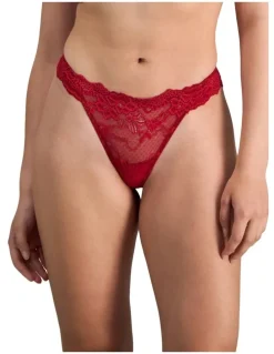 Pleasure State My Fit Lace Thong in Jester Red