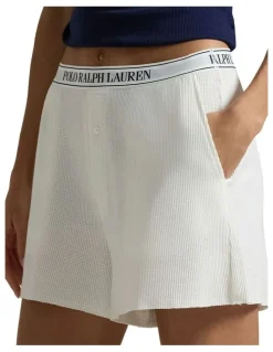 Polo Ralph Lauren Club Waffle Cotton Boxer Shorts in White