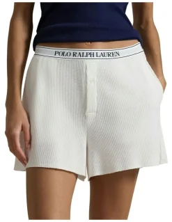 Polo Ralph Lauren Club Waffle Cotton Boxer Shorts in White