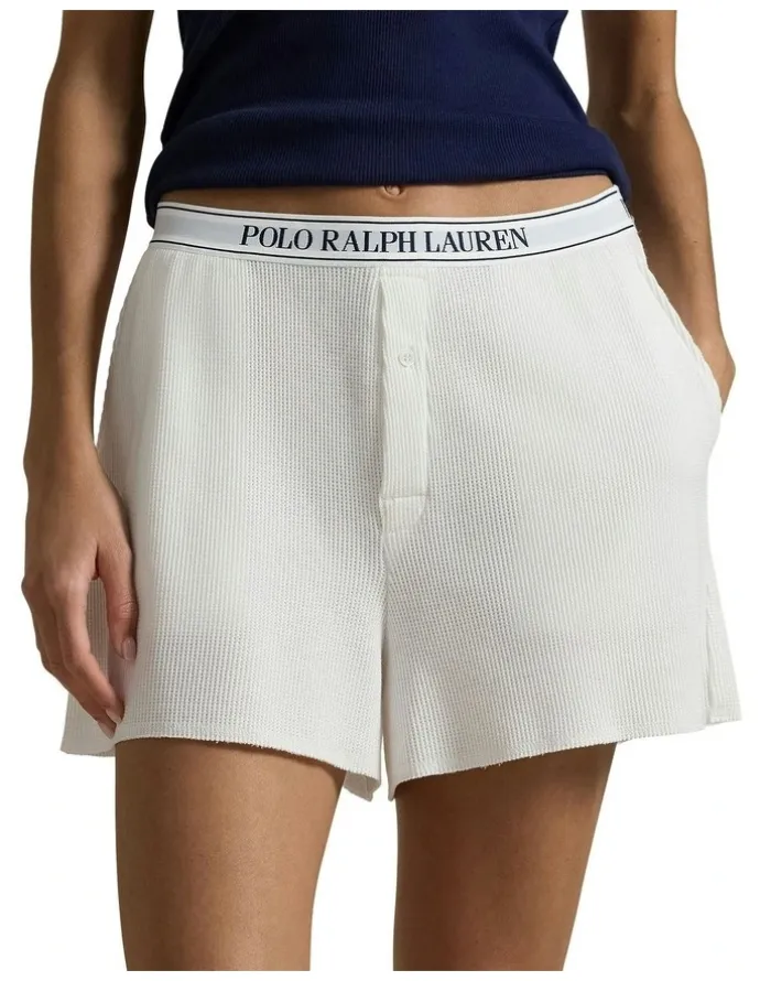 Polo Ralph Lauren Club Waffle Cotton Boxer Shorts in White