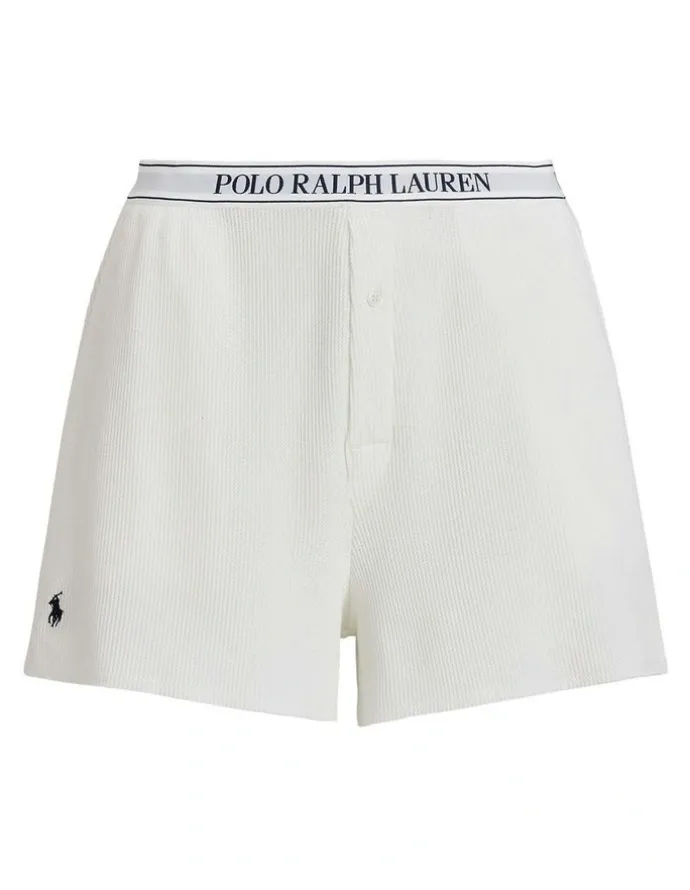 Polo Ralph Lauren Club Waffle Cotton Boxer Shorts in White