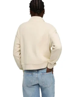 Puma Class Relaxed Half-Zip Hoodie in Cream