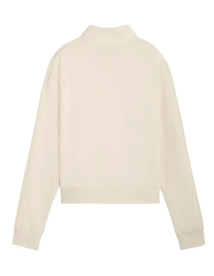 Puma Class Relaxed Half-Zip Hoodie in Cream