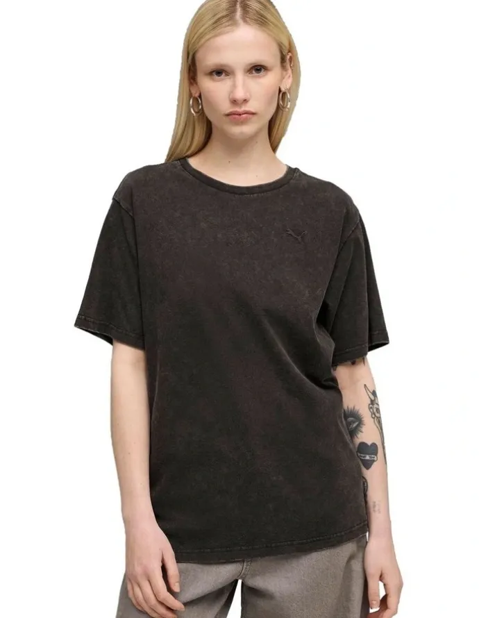 Puma ESS Elevated Wash Tee in Black