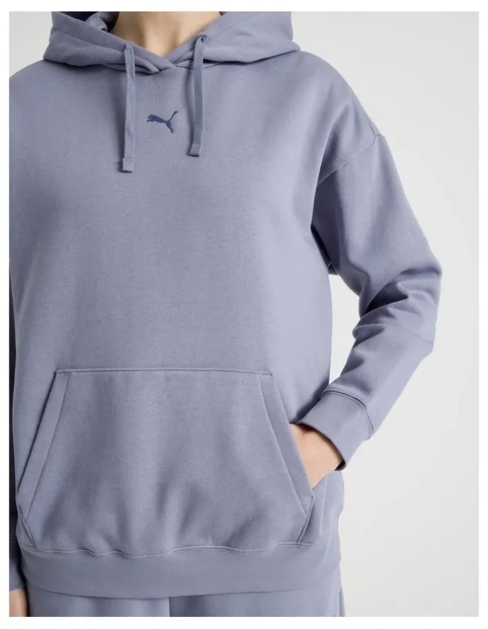 Puma Essentials Cat Logo Hoodie in Grey Sky