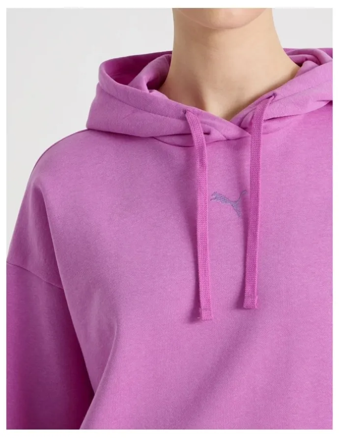 Puma Essentials Cat Logo Hoodie in Mauve Pop